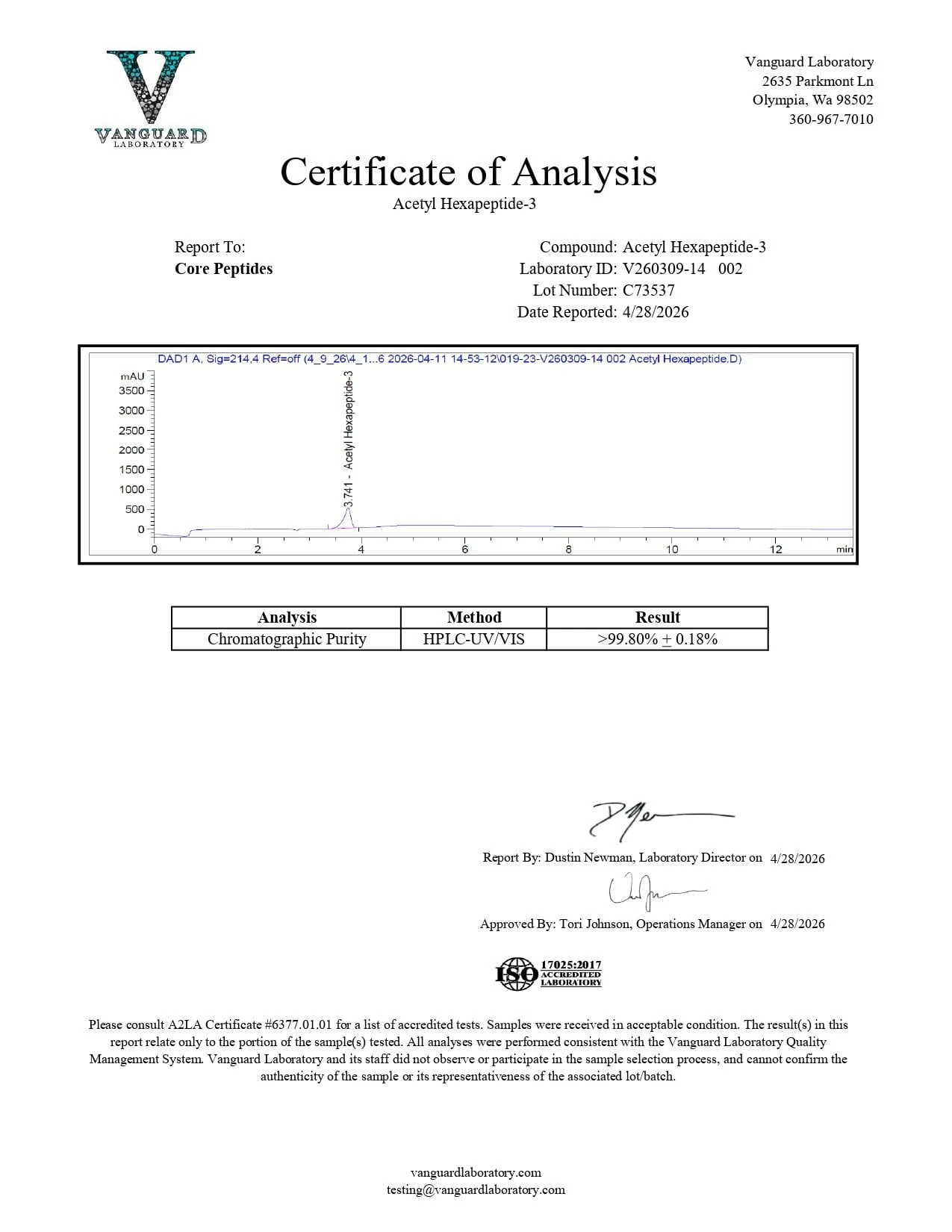 Acetyl Hexapeptide-3 (Argireline) (200mg) - Image 2